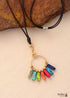 Boho Necklace, Red 7 Color Chakra Pendantn